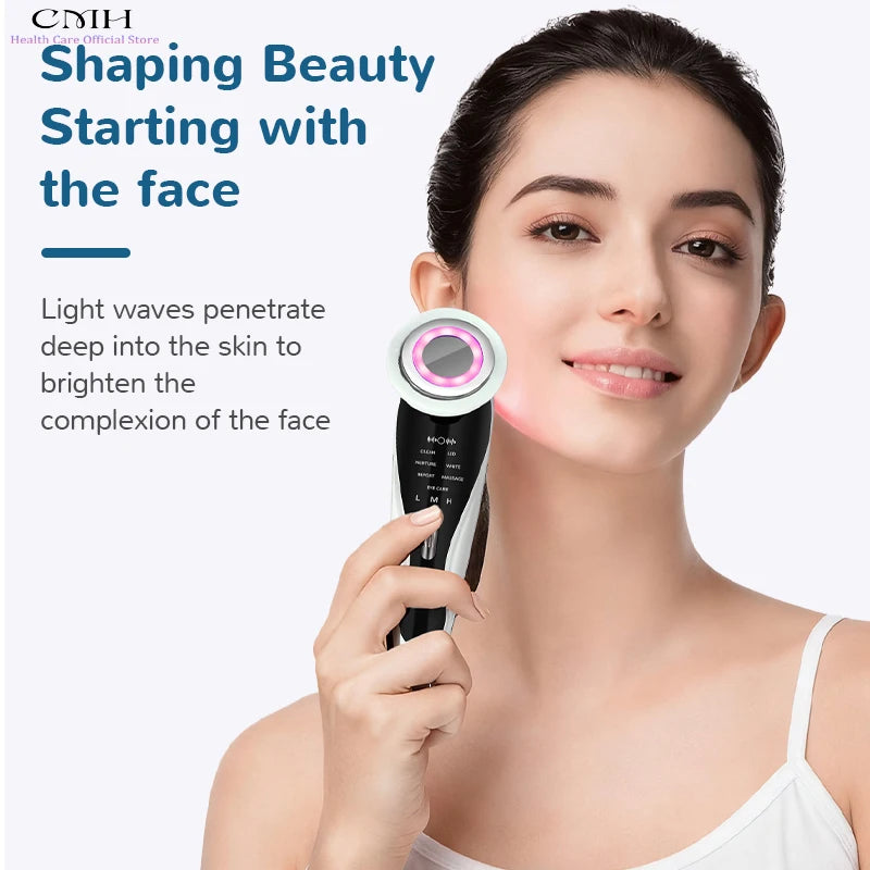 Induction Facial Device Anti Aging Multi Modes LED Light Therapy Patented Electrode Head Deep Cleansing Skin Tightening Portable