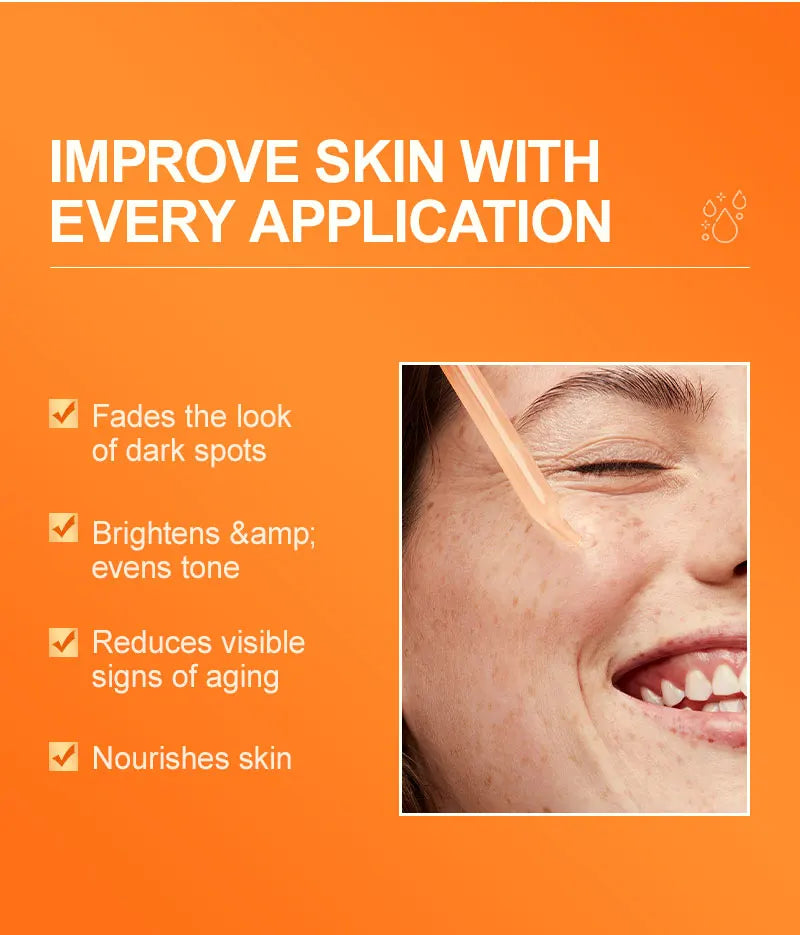 Vitamin C Whitening Facial Serum Fade Dark Spots Hyaluronic Acid Moisturizing Repair Dull Face Essence Skin Care Products