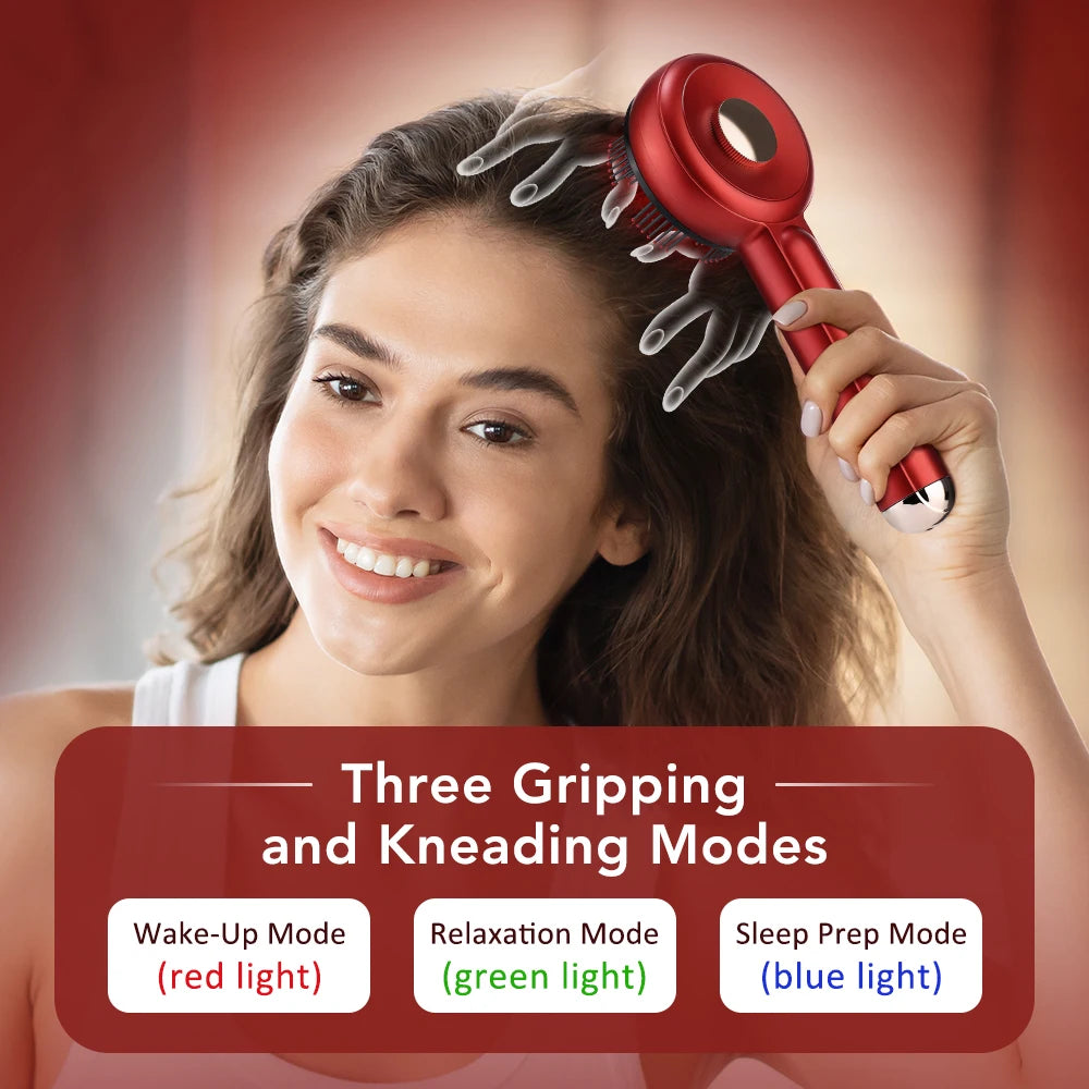 Electric Laser Hair Growth Comb Wireless Infrared Ray Massage Comb Hair Brush Anti Hair-loss Red and Blue light Head Massager