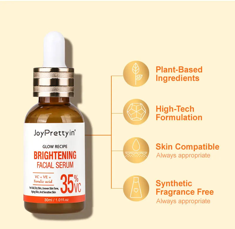 Vitamin C Whitening Facial Serum Fade Dark Spots Hyaluronic Acid Moisturizing Repair Dull Face Essence Skin Care Products