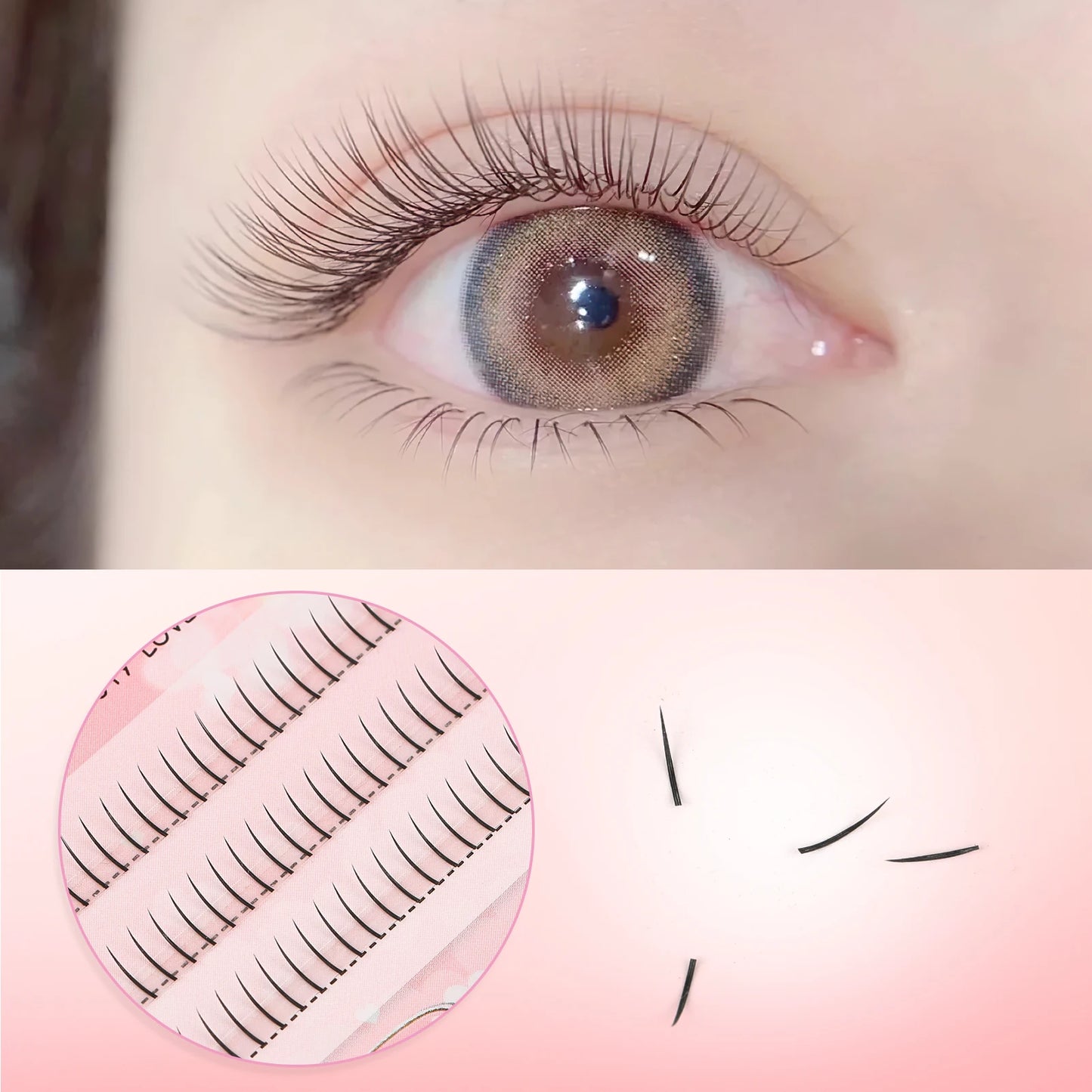 I Shaped Black Lower Eyelash Comic Eye Lashes Natural Bottom Lashes Soft Manga Clusters Lashes for Women Girls