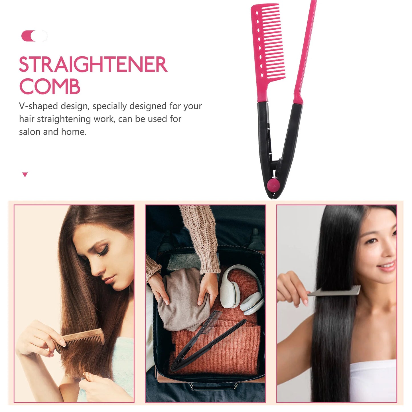 Hair Straighteners Straightening Comb for Women with Brush Folding Hairdressing
