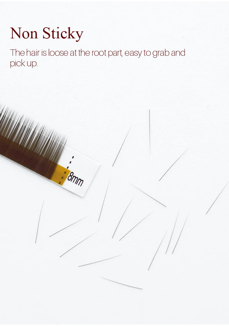 SONG LASHES  High Quality Straight Curvate Extensions False Eyebrow 12Lines Brown Color Eyebrow Extension