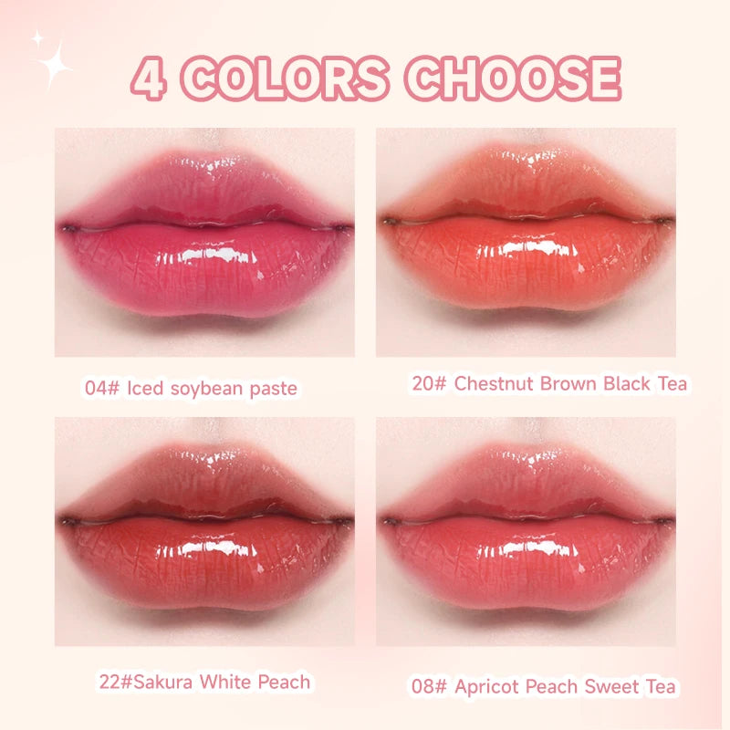 Long-Lasting Moisturizing Lip Gloss,Glossy Finish,Non-Sticky,Not Easy To Fade,Nourishing Tinted Lip Oil With Shea Butter