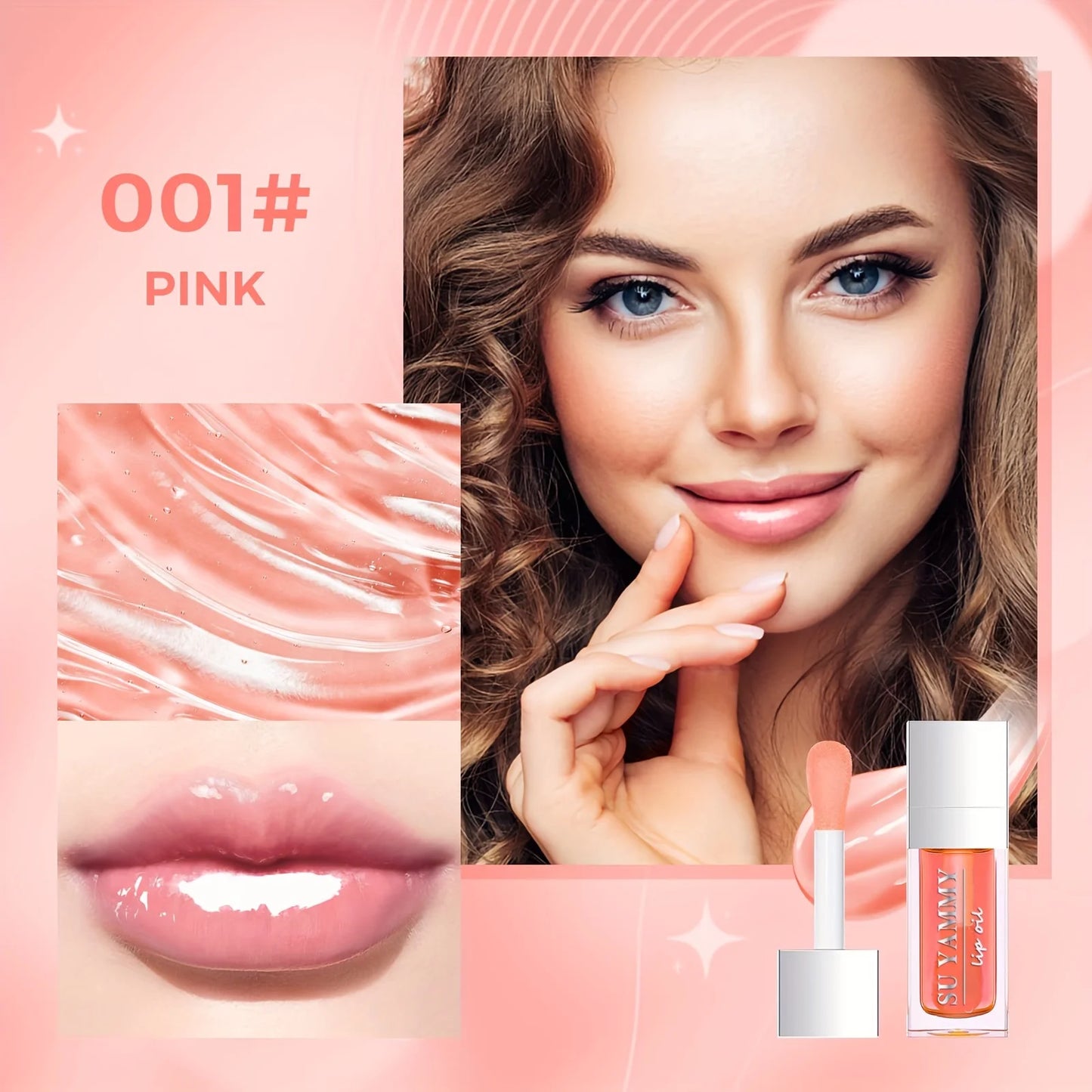 Hydrating Lip Glow Oil, Moisturizing Transparent Plumping Lip Gloss, Tinted for Lip Care and Dry Lip,Ideal Gift For Mother's Day