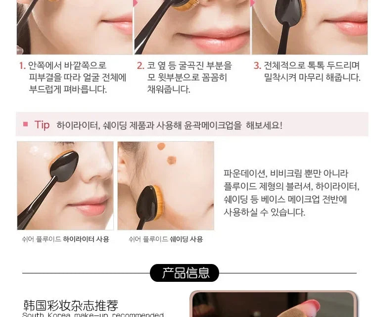 10 PCS Oval Makeup Brushes Toothbrush Make Up Brushes Set Foundation Contour Powder Eyebrow Blush Eyeshadow Brush Cosmetics Tool