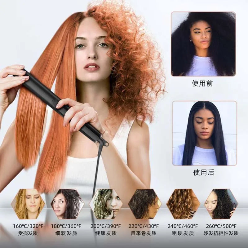 Ionic Hair Straightener Curler Keratin Treatment Hair Flat Irons for Frizzy Hair Recovers Damage Straightening Iron