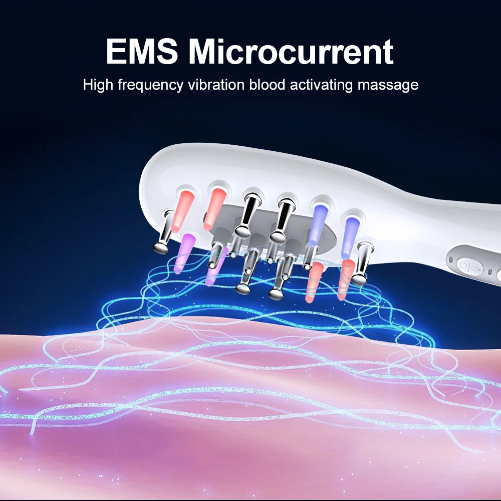 Electric Laser Hair Growth Comb Wireless Infrared Ray Massage Comb Hair Brush Anti Hair-loss Red and Blue light Head Massager
