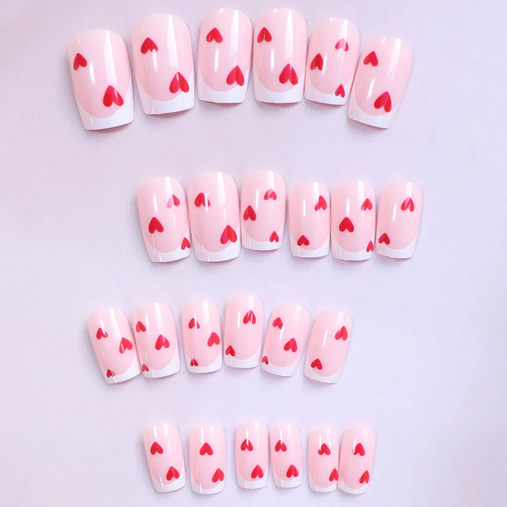 Simple wine red French false nails, European and American light luxury style ins nail enhancement, detachable nail patches