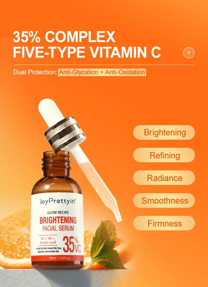 Vitamin C Whitening Facial Serum Fade Dark Spots Hyaluronic Acid Moisturizing Repair Dull Face Essence Skin Care Products