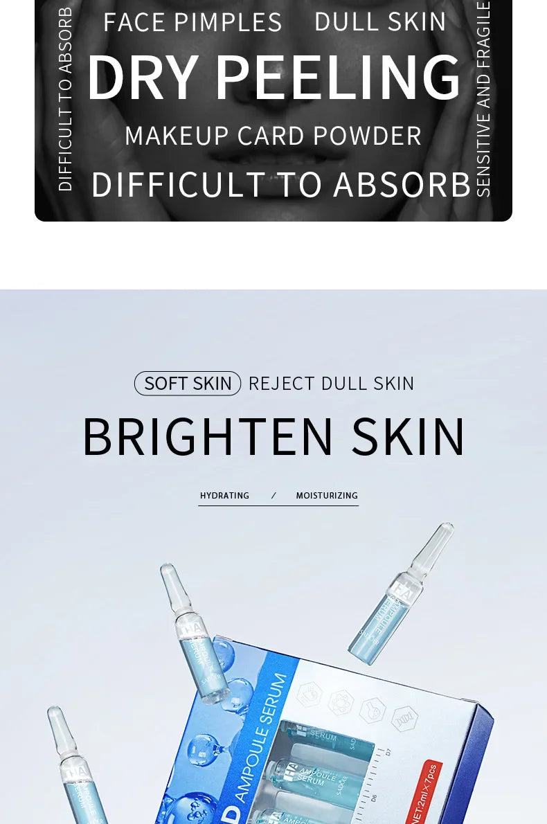 Vitamin C Face Whitening Serum Dark Spots Freckles Removal Hyaluronic Pore Minimizer Anti Aging Wrinkle Remove Golder Essence