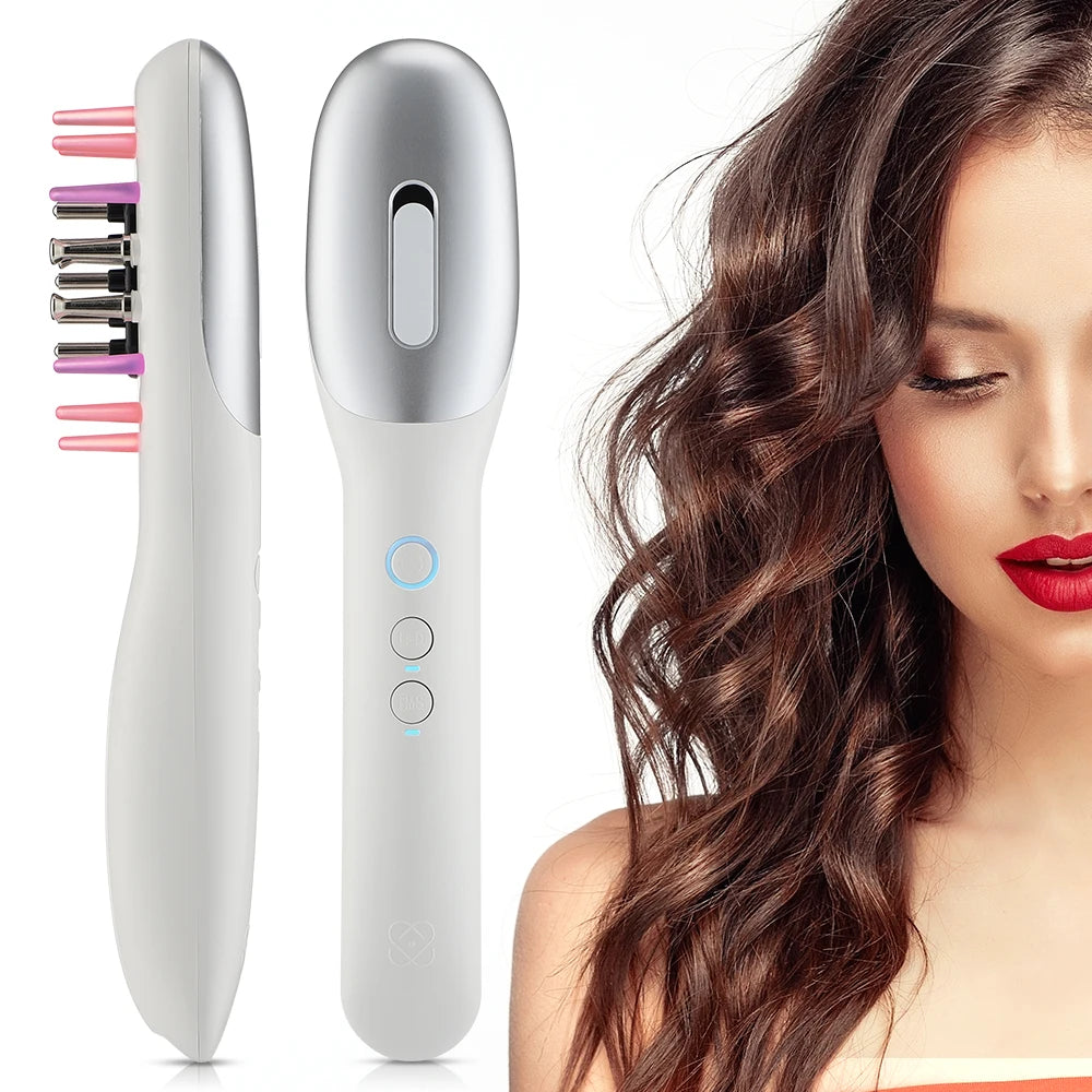 Electric Laser Hair Growth Comb Wireless Infrared Ray Massage Comb Hair Brush Anti Hair-loss Red and Blue light Head Massager