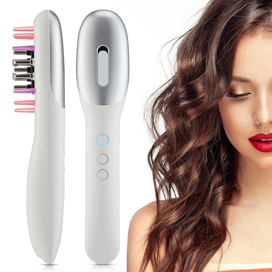 Electric Laser Hair Growth Comb Wireless Infrared Ray Massage Comb Hair Brush Anti Hair-loss Red and Blue light Head Massager