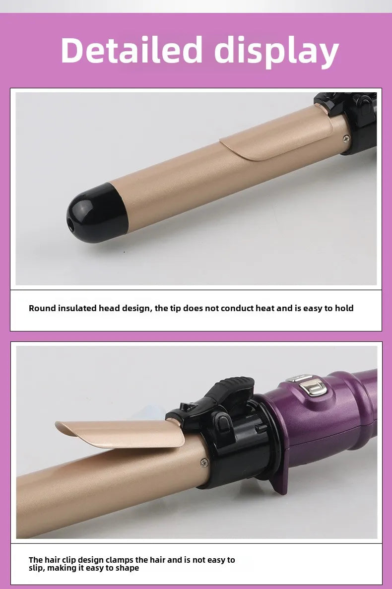 Automatic Hair Curler 1.1inches Rotating Curling Iron with LED Display Fast Heating Curling Wand Hair Curler for Home&Travel Use