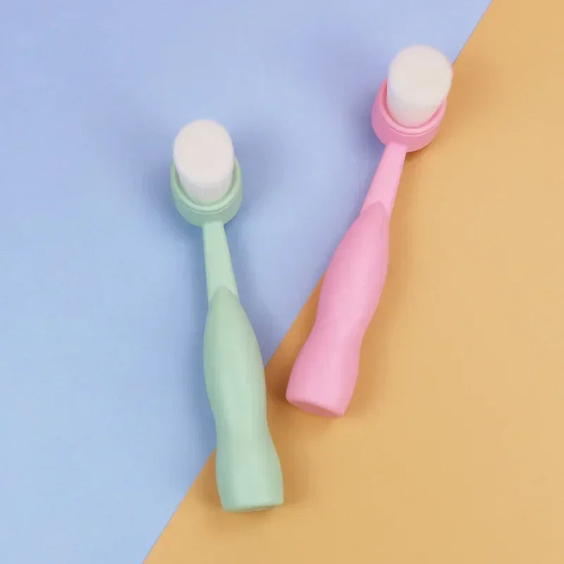 Facial Cleansing Brush Soft Bristles Manual Long Handle Flat Bottomed Standing Deep Face Cleaning Brush Limpieza Facial Skincare