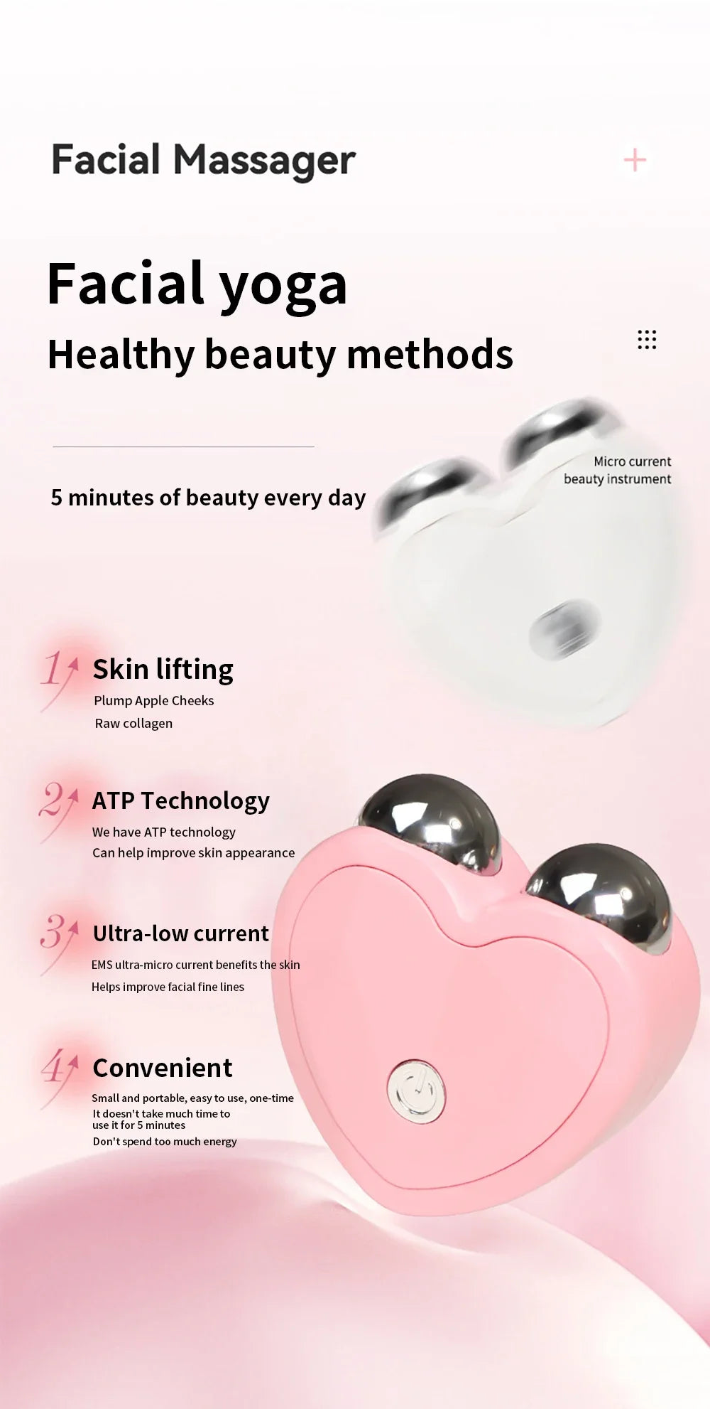 Micro Current Face Beauty Instrument Mini Portable Face Slimming Massager EMS Delicate Contour Lifting Firm Skin Beauty Device