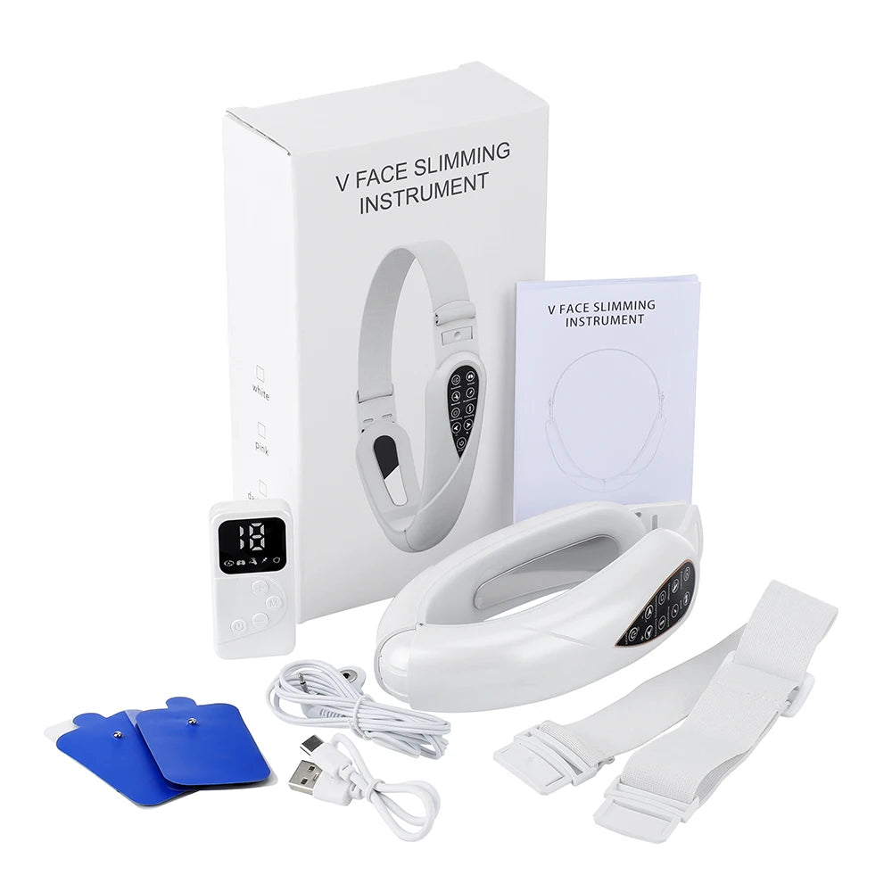 EMS microcurrent Face Lifting Device Red Light Skin Rejuvenation V Face Massager Double Chin Lift Up Facial Beauty Instrument