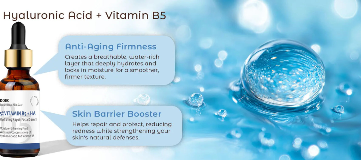 5% Hyaluronic Acid B5 Serum Anti -Wrinkle Face Tightening Fade Fine Line Hydrating for Plumping Anti Age for Face Skin Roughness