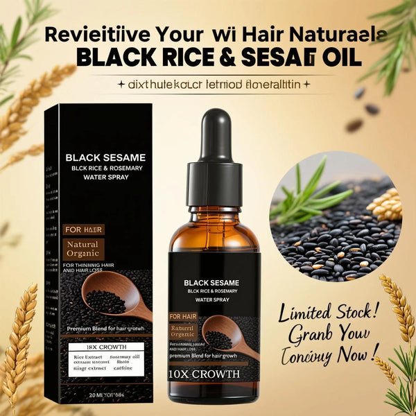 Black Sesame Hair Growth Serum with Caffeine Ginger Extract 30ml Natural Scalp Nourishment Oil for Thinning Hair Stronger Roots