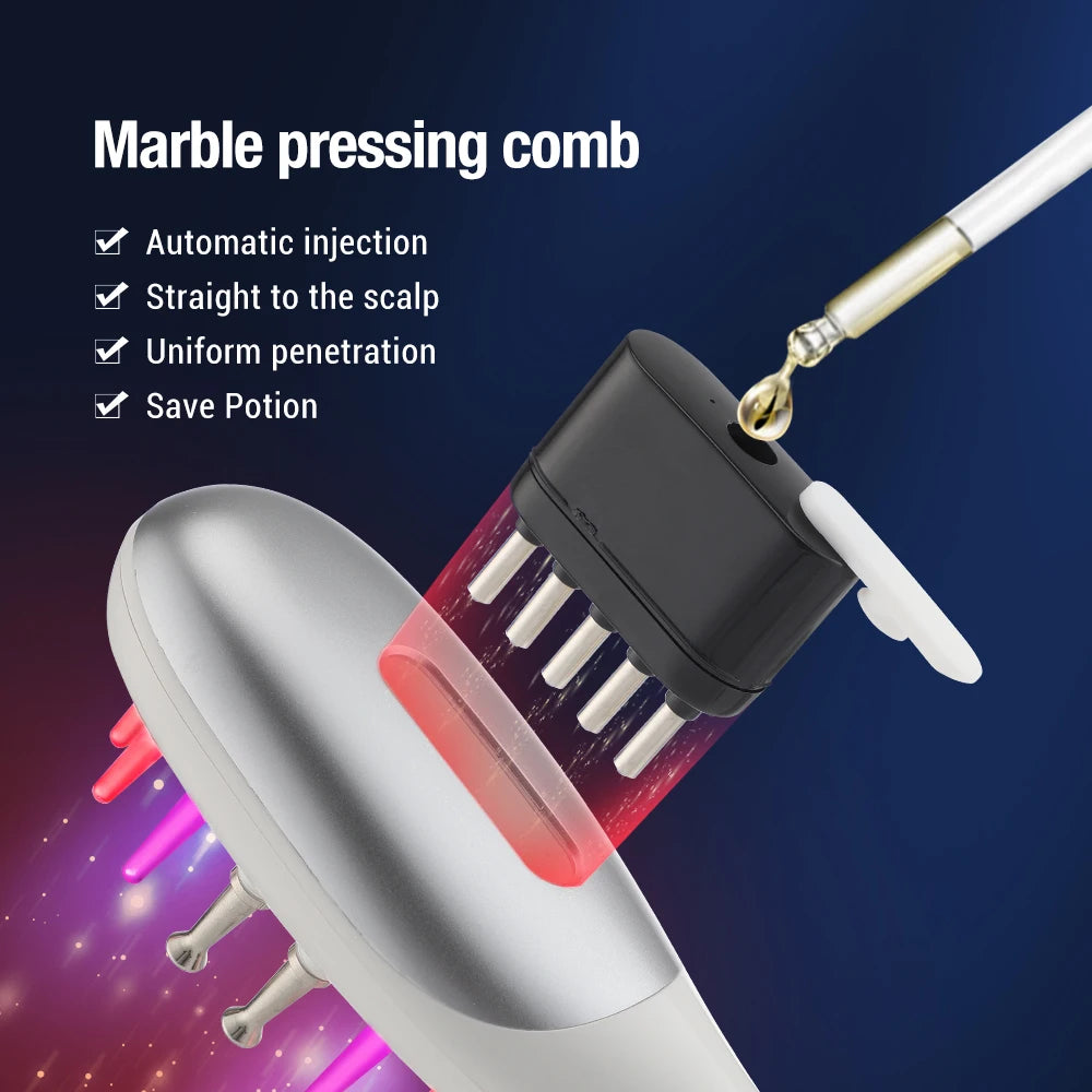 Electric Laser Hair Growth Comb Wireless Infrared Ray Massage Comb Hair Brush Anti Hair-loss Red and Blue light Head Massager