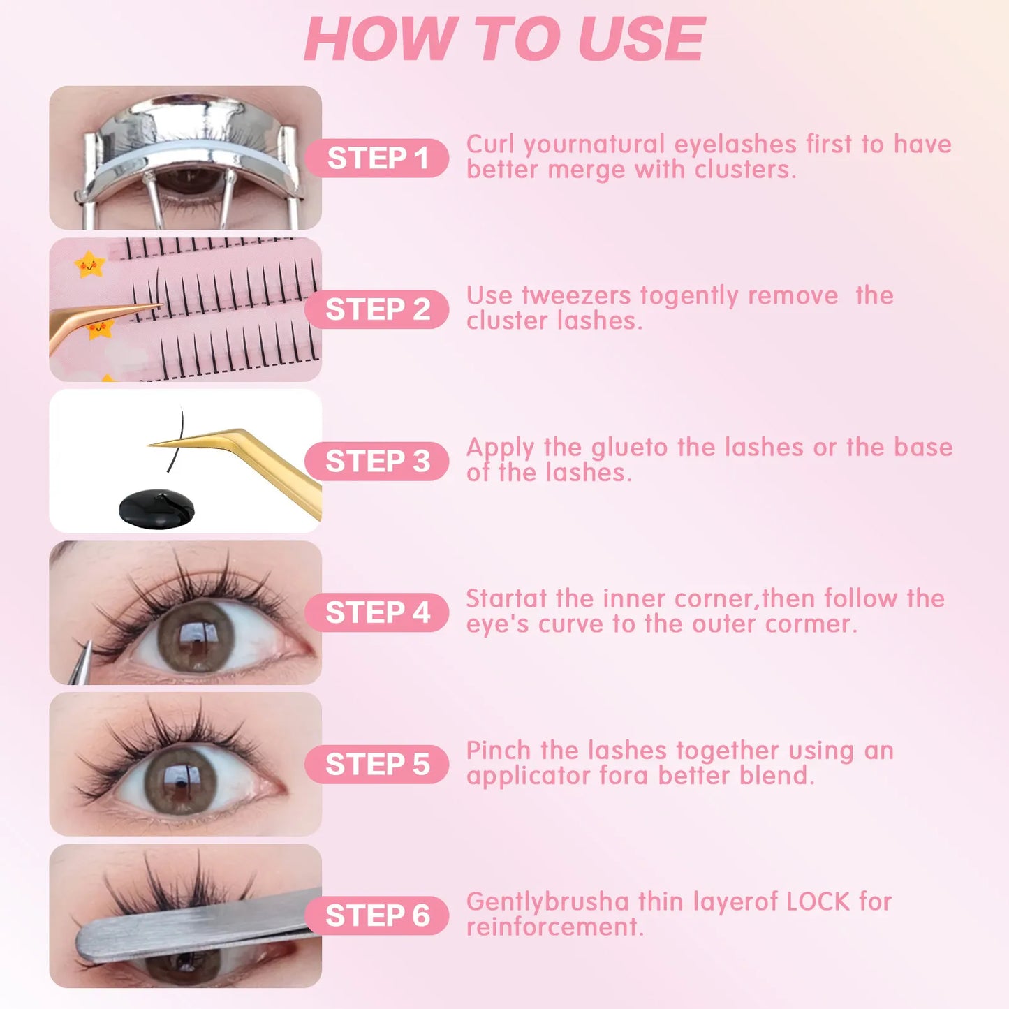 I Shaped Black Lower Eyelash Comic Eye Lashes Natural Bottom Lashes Soft Manga Clusters Lashes for Women Girls