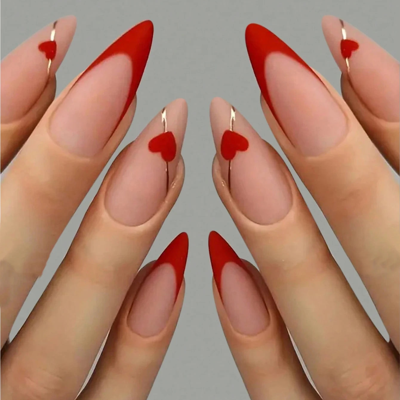Simple wine red French false nails, European and American light luxury style ins nail enhancement, detachable nail patches