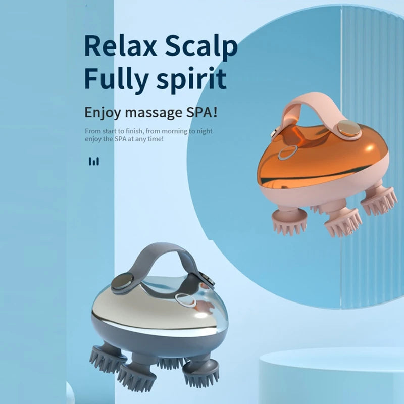 Electric Scalp Massager Rechargeable Head Massager Scalp Stress Relax Waterproof Handheld Hair Scalp Scratcher A Easy To Use