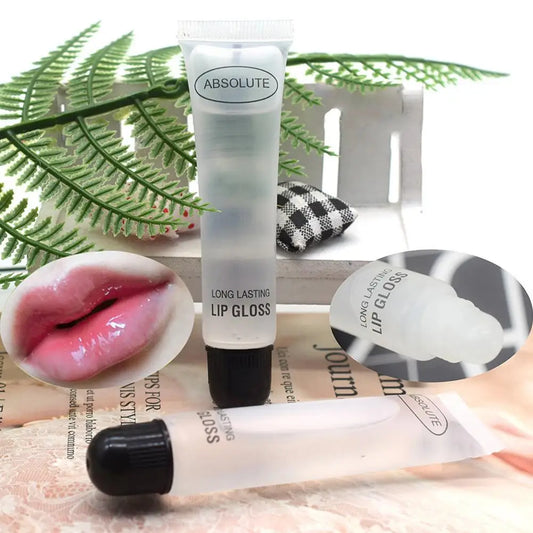 Clear Hydrating Lip Oil in Soft Tube - Moisturizing Treatment to Reduce Lip Lines & Heal Cracked Lips, Non-Sticky 18ML