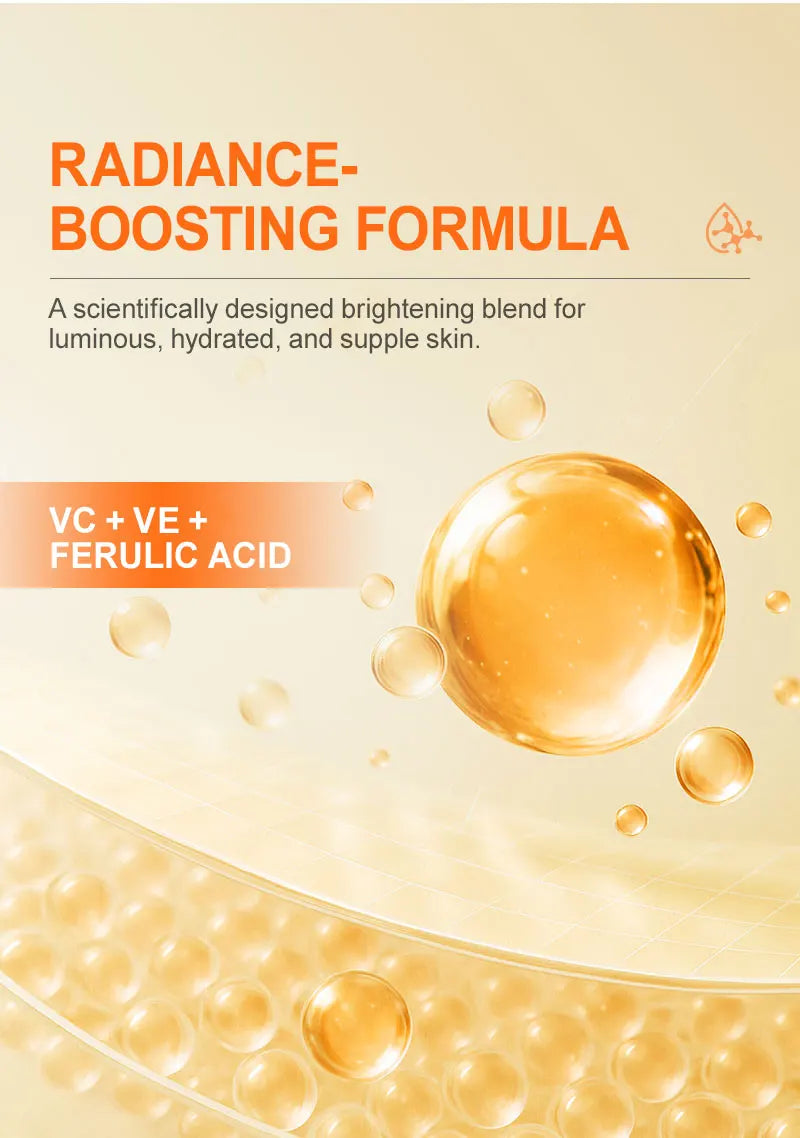 Vitamin C Whitening Facial Serum Fade Dark Spots Hyaluronic Acid Moisturizing Repair Dull Face Essence Skin Care Products