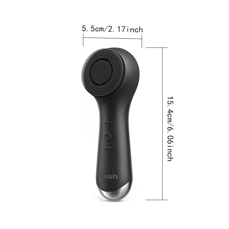 Facial silicone cleansing brush with dual rotation and vibration modes, facial vibration massage, USB charging facial brush