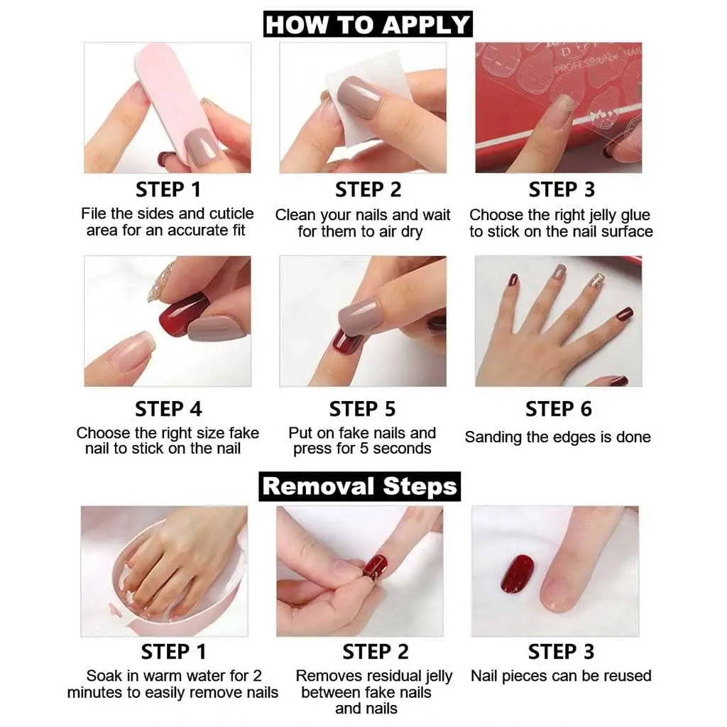 24 pcs of long almond-shaped nails inset with glittering light: French design, long acrylic nails that are very suitable for we