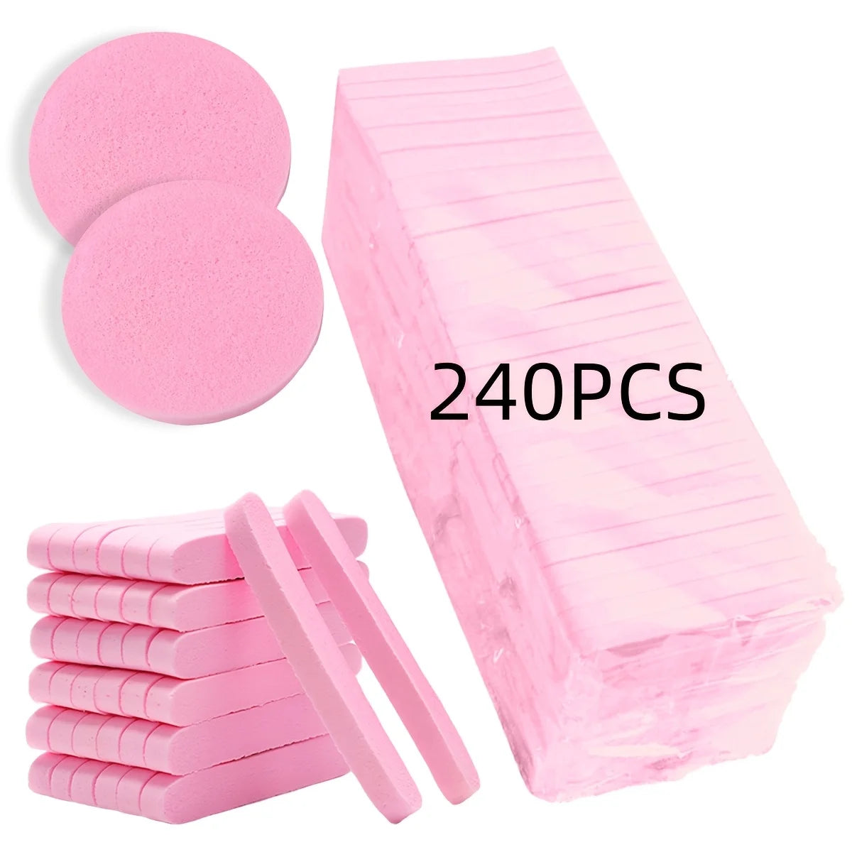 Facial Sponges - 240pcs - Compressed Facial Sponges for Washing The Face, Sponge Pads for Exfoliating Masks, And Makeup Removal.