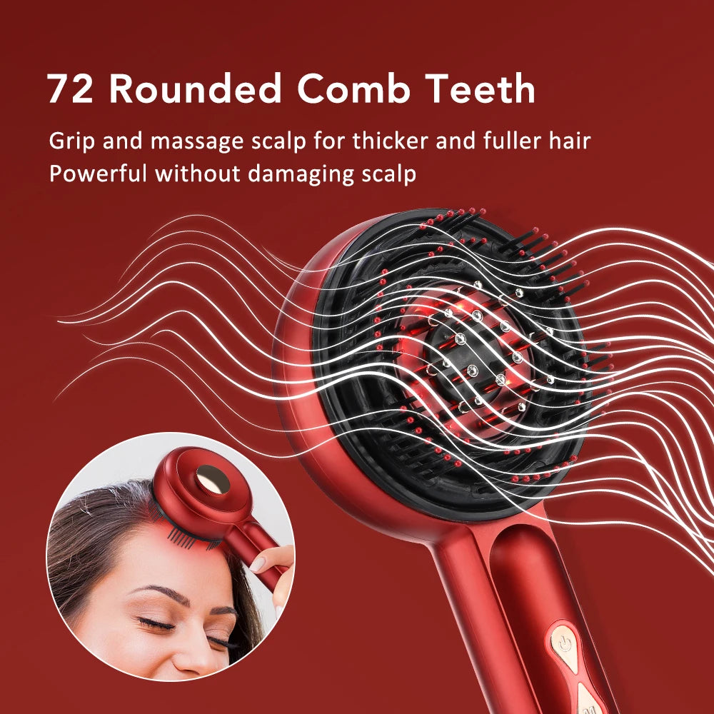 Electric Laser Hair Growth Comb Wireless Infrared Ray Massage Comb Hair Brush Anti Hair-loss Red and Blue light Head Massager