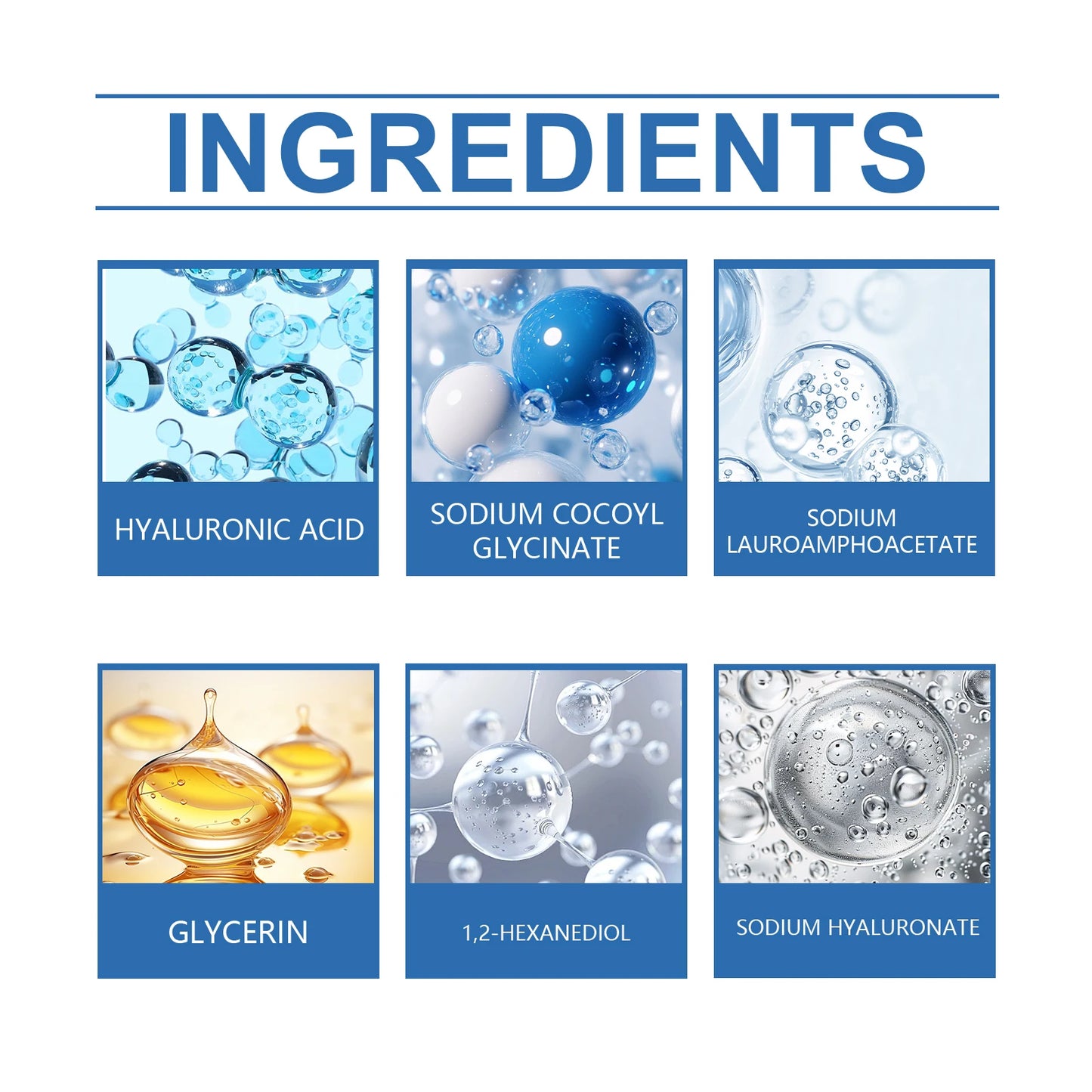 Hyaluronic Acid Cleansing Foam Gentle Moisturizing & Nourishing Oil Control Brightening Rejuvenation Face Wash Foam Face Cleanse