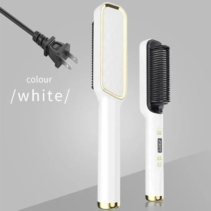 Hair Straightener Brush Heating Hot Comb Straightener Electric Hair Straightening Curly Multifunctional Iron Brush Comb Curler