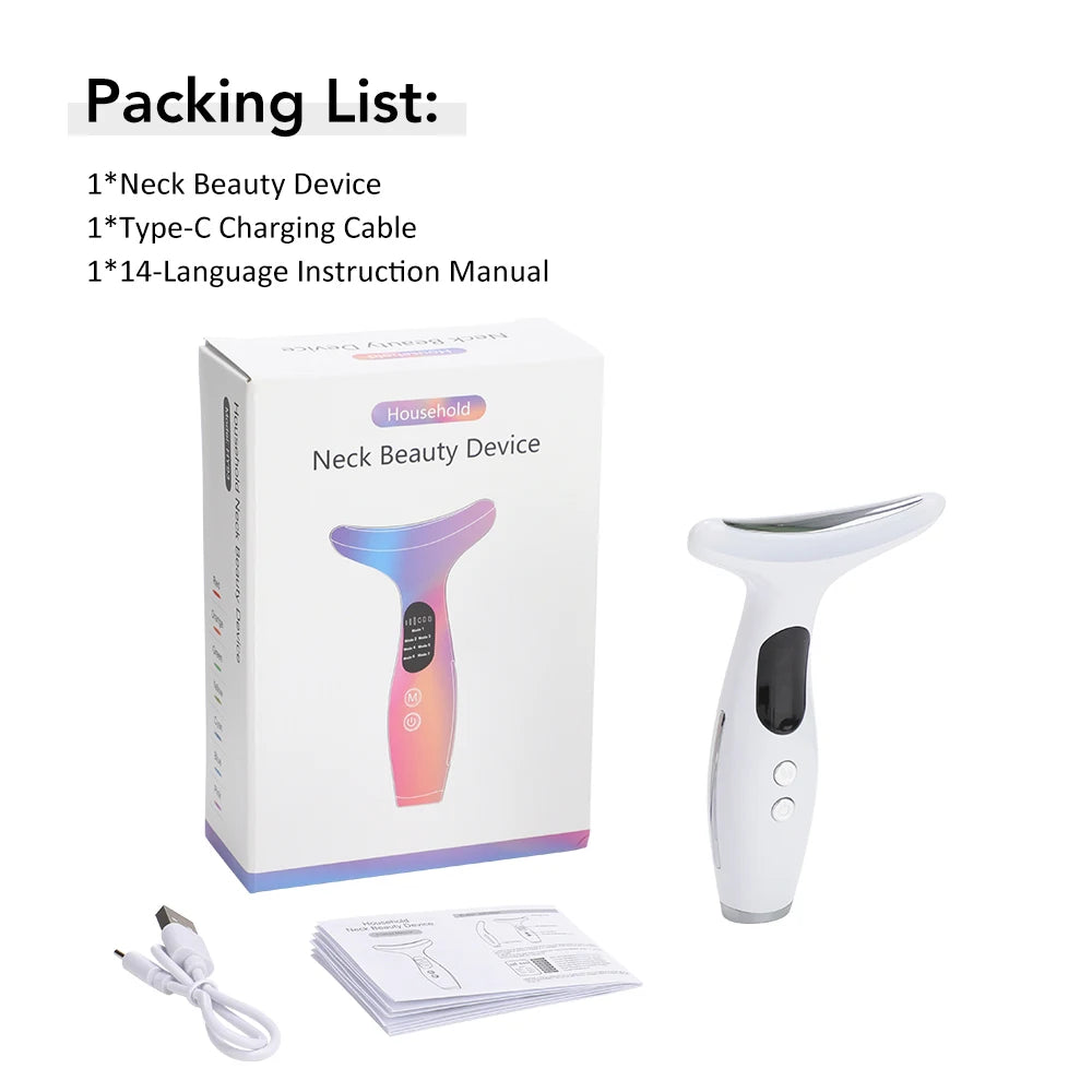 Microcurrent Neck Beauty Device  3 Massage Modes Face Lifting Firming Massage Neck Beauty Instrument Tighten Skin Care Tool