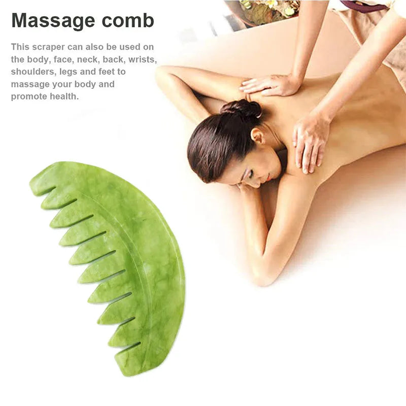 Natural Jade Stone Guasha Board Gouache Scraper For Body Acupoint Press SPA Acupuncture Skin Facial Care Massage Anti Aging Tool