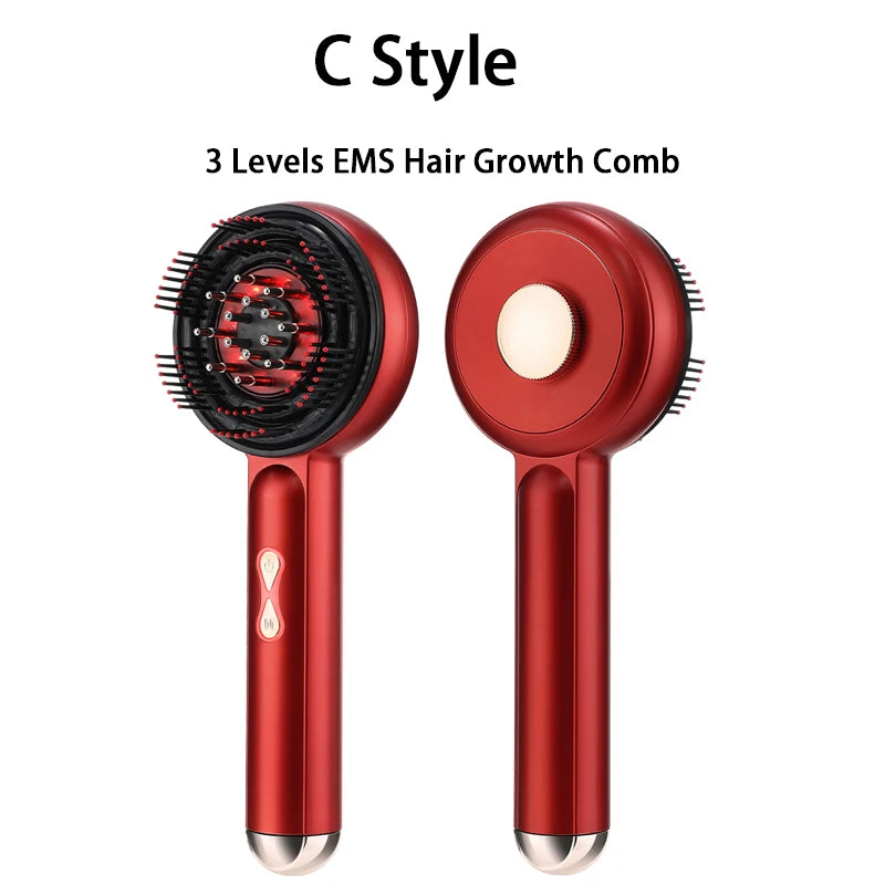 Electric Laser Hair Growth Comb Wireless Infrared Ray Massage Comb Hair Brush Anti Hair-loss Red and Blue light Head Massager