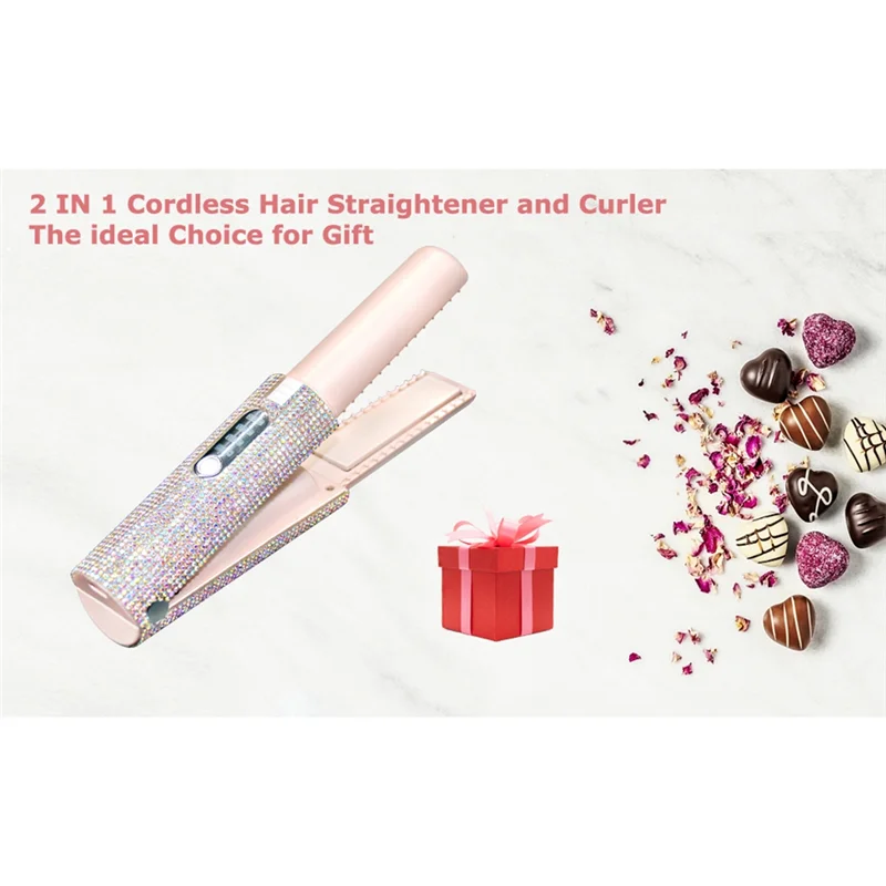 A42F  2-In-1 Electric USB Hair Straightening Brush Straightener Flat Iron Multifunctional Comb Straightening Styler