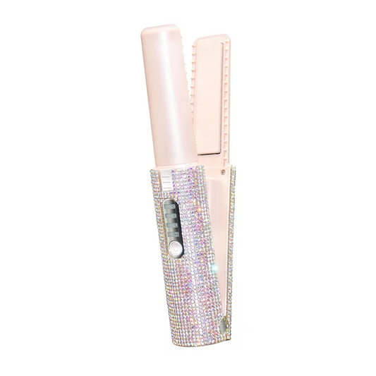 A42F  2-In-1 Electric USB Hair Straightening Brush Straightener Flat Iron Multifunctional Comb Straightening Styler