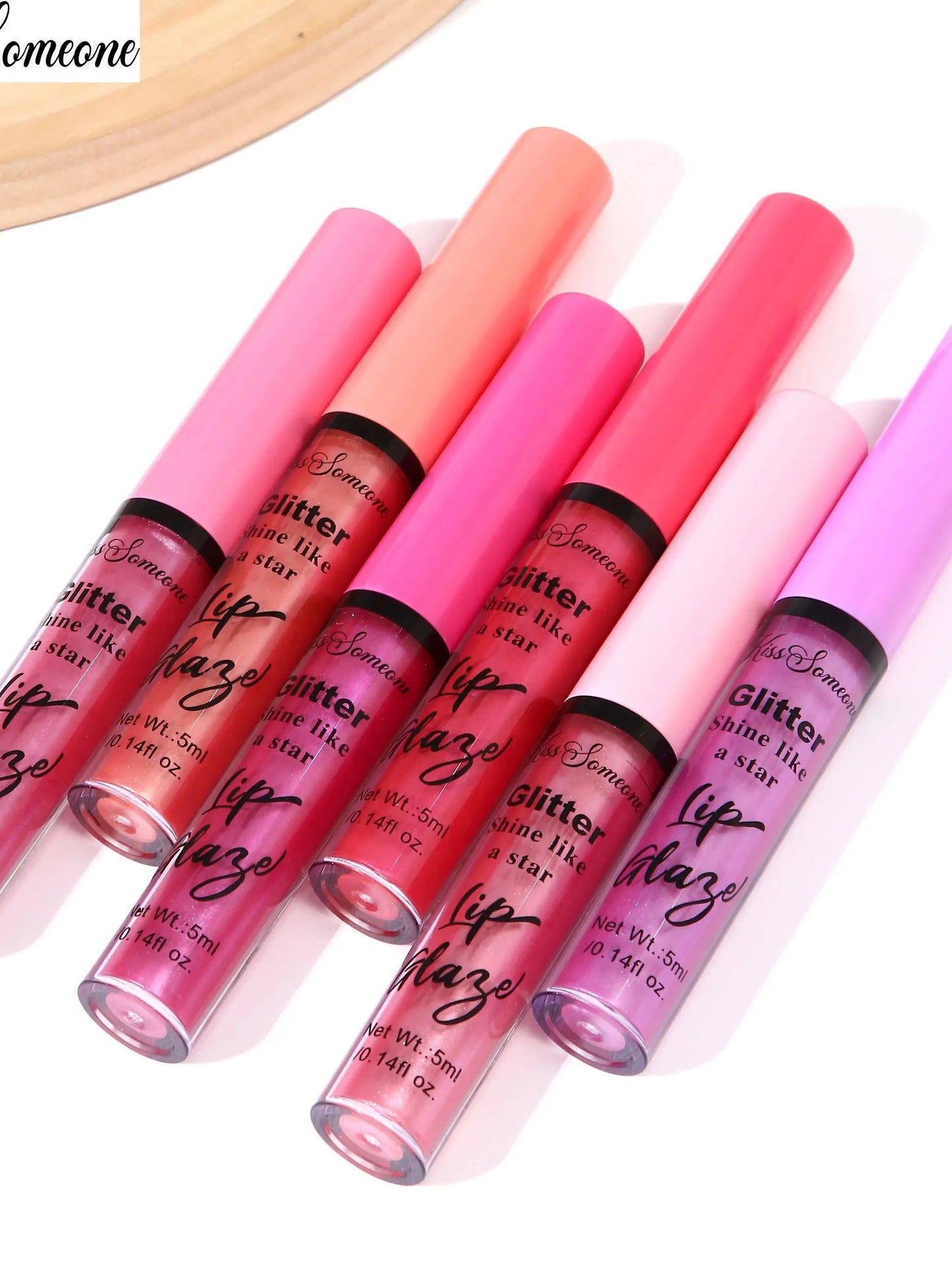 6 sets with shimmering mirror pearl explosion lip gloss lip gloss, lip oil, lip glaze, water gloss, pouting lips, moisturiz
