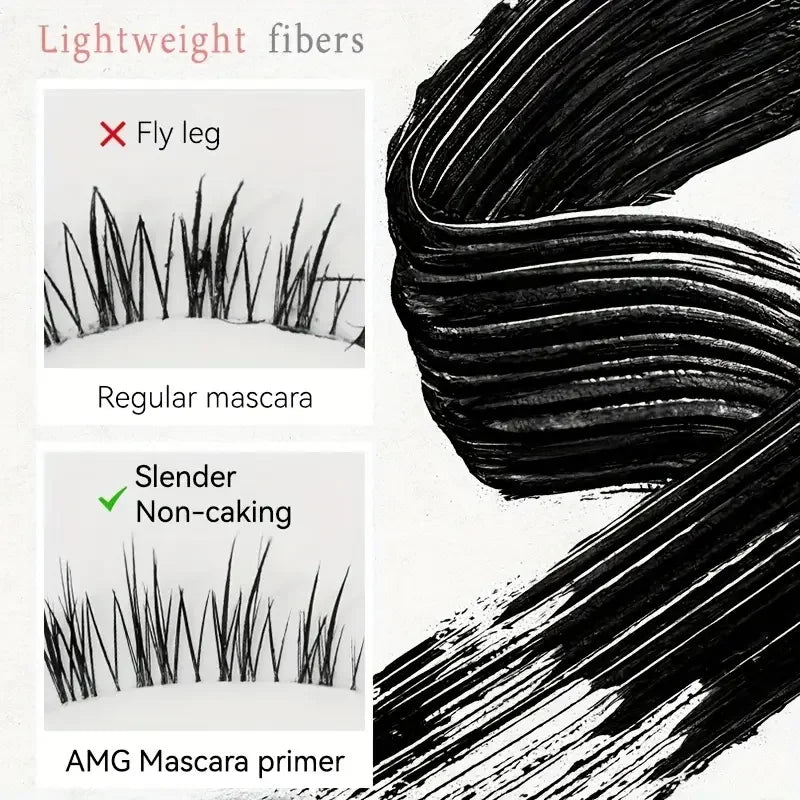 Steel tube mascara waterproof and sweat-proof formula thickens and lengthens the curl, lasting natural full effect, party makeup