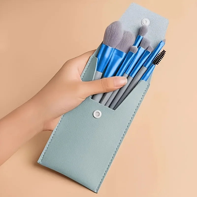 Makeup Brushes 8Pcs Set Travel Makeup Brush Kit with Bag Mini EyeShadow Foundation Loose Powder Blush Detail Brush Beauty Tools