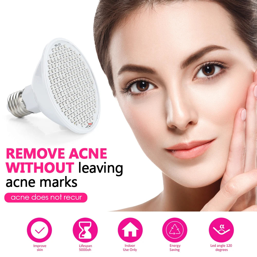 LED Red Light Photon Therapy Face Mask Beauty Instrument Facial SPA Acne Wrinkle Removal Skin Rejuvenation Anti Age Device