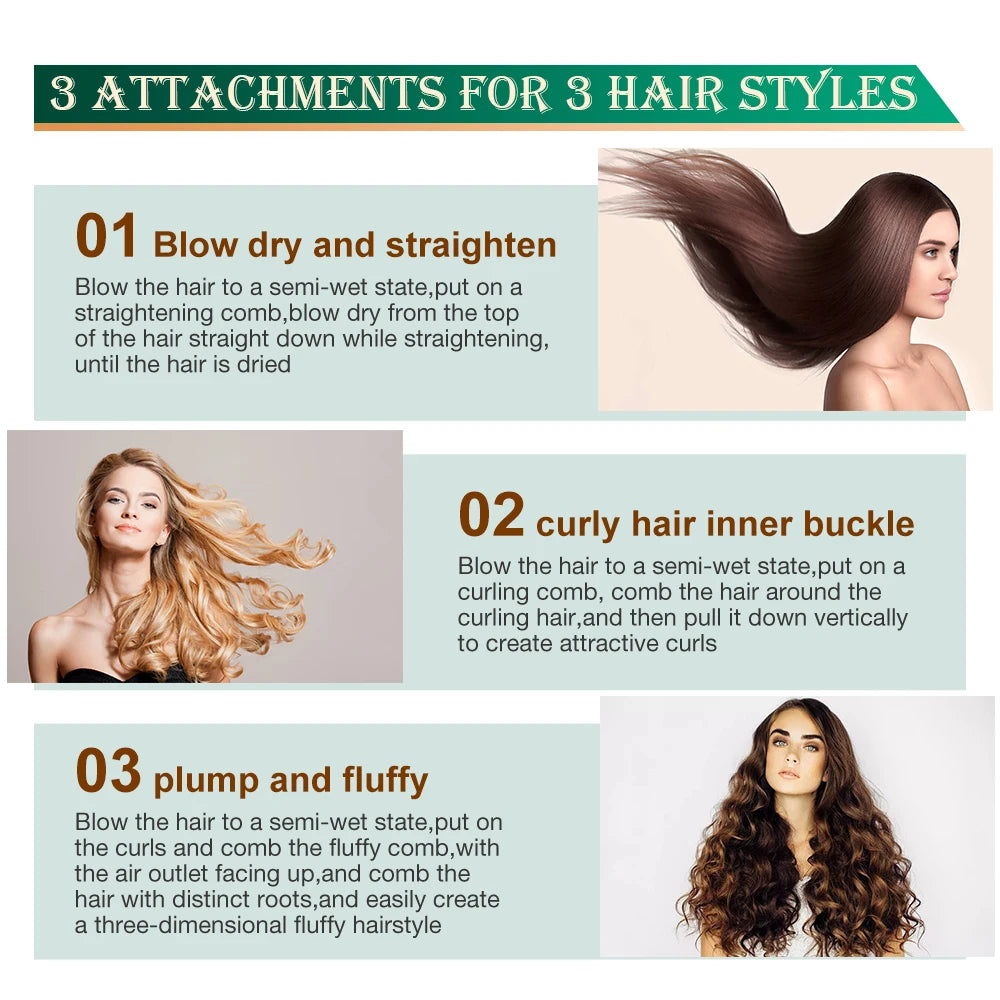 NEW Hair Dryer Comb Hot Air Curling For Hair Roller Blow Dryer Ionic Hair Straightening Brush Quick Dry Hair Curler Curling Iron
