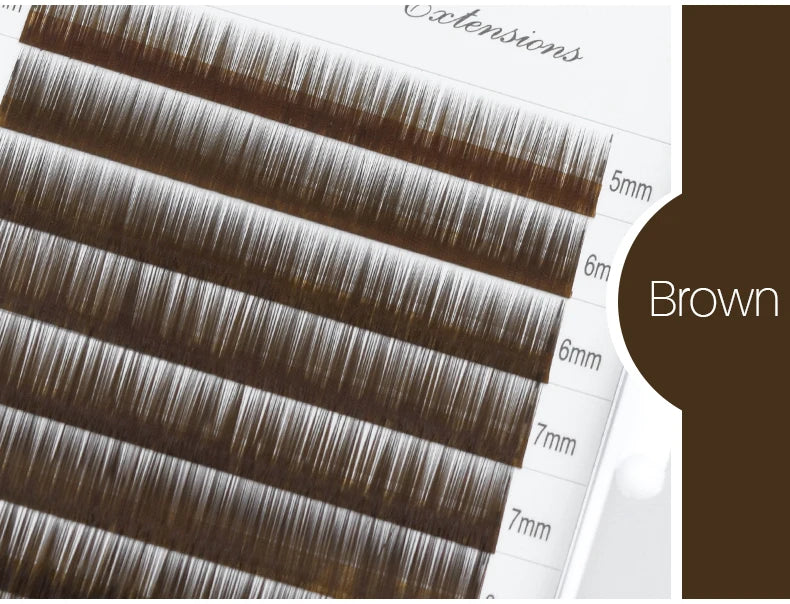 SONG LASHES  High Quality Straight Curvate Extensions False Eyebrow 12Lines Brown Color Eyebrow Extension