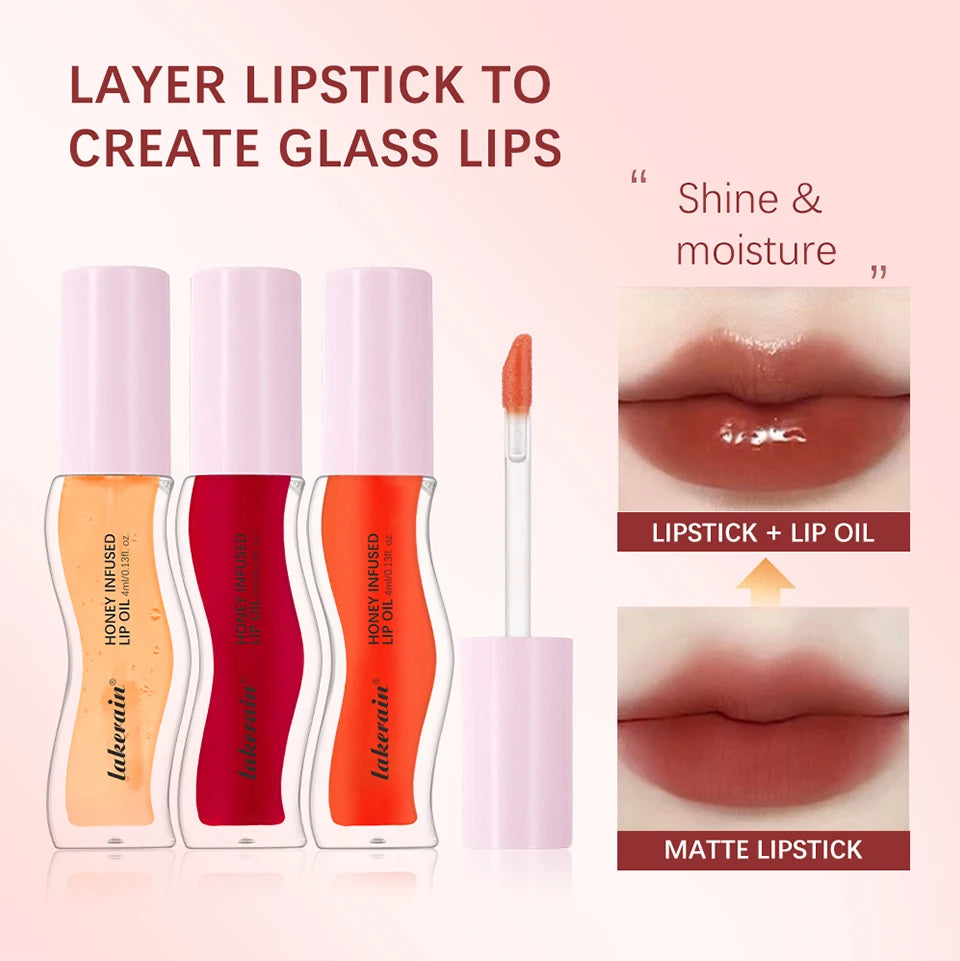 Moisturizing Lip Gloss Oil Nourishes Hydrates Glossy Lips Care Lipstick Plumping Exfoliating Pink Plumping Gloss Oil Makeup