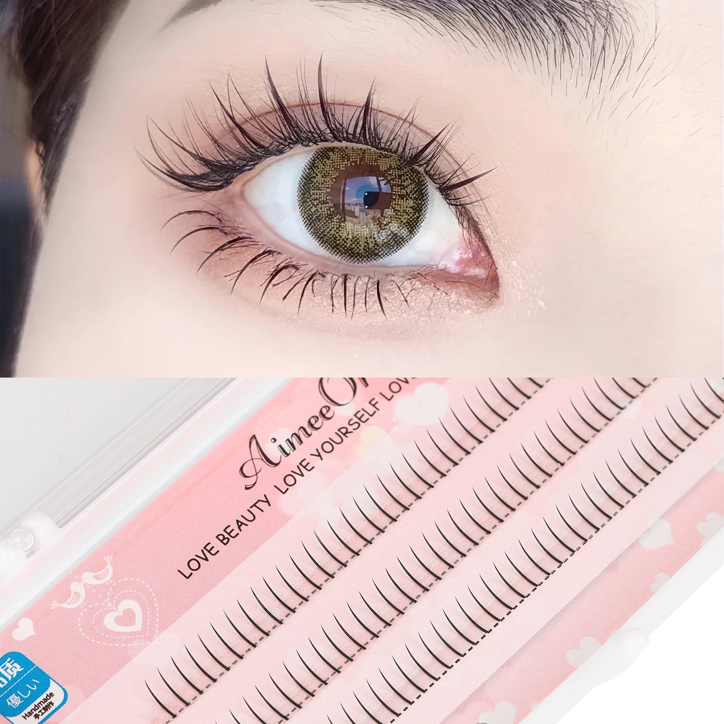 I Shaped Black Lower Eyelash Comic Eye Lashes Natural Bottom Lashes Soft Manga Clusters Lashes for Women Girls