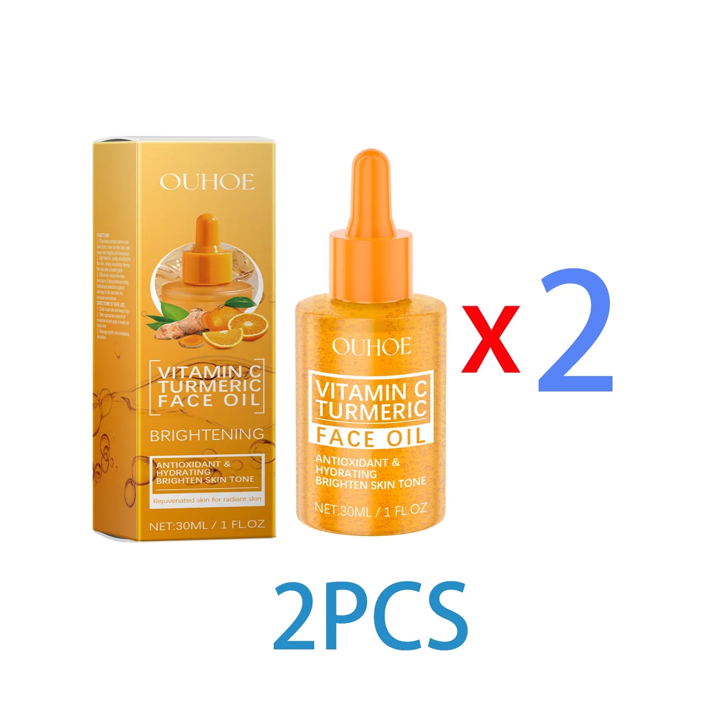 30ml Vitamin C Brightening Serum with Turmeric Extract Niacinamide Face Moisturizer Hydrating Glow Booster for Even Skin Tone