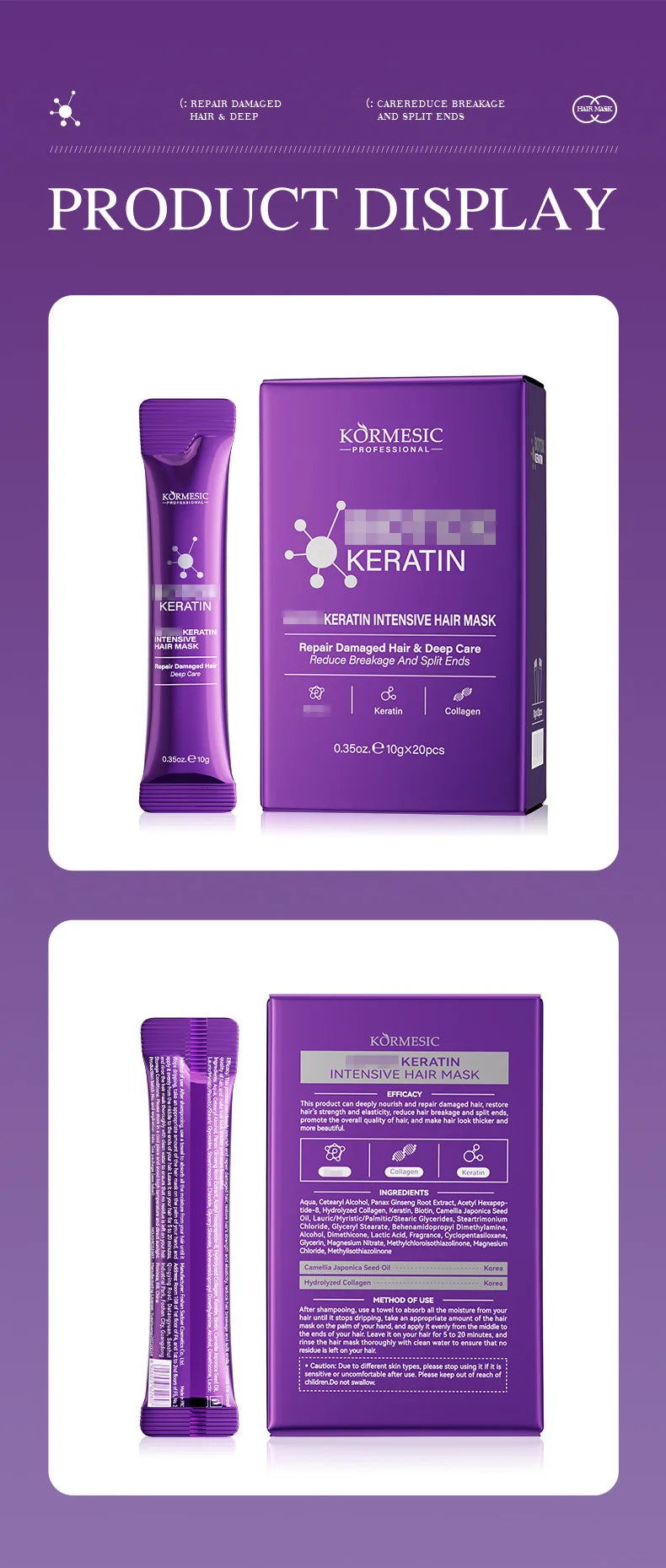 Keratin Hair Mask Magical 5 Second Repair Damage Frizzy Soft Smooth Shiny Hair Deep Moisturize Hair Treat Repair Hair Care Mask